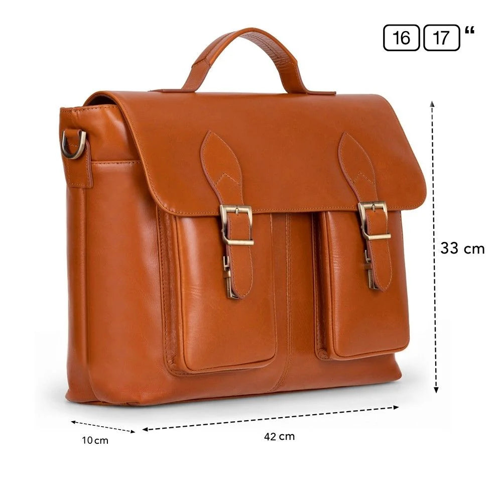 Olympus Leather Business Briefcase / Laptop Case