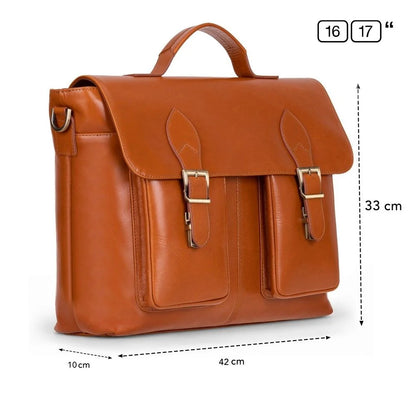 Olympus Leather Business Briefcase / Laptop Case