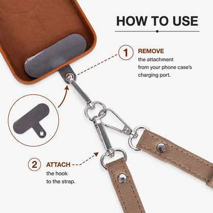 Flex Go Pu Leather Phone Strap & Wallet Set – Clip On Flex