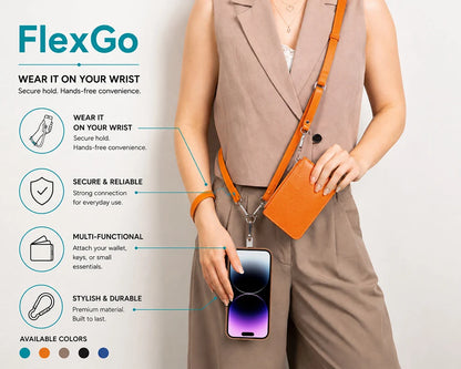 Flex Go Pu Leather Phone Strap & Wallet Set – Clip On Flex