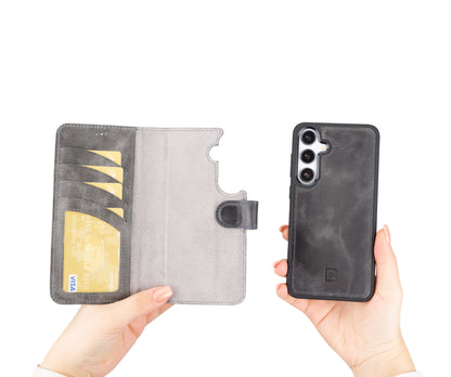 Magic Samsung Galaxy S24 Ultra Detachable Leather Wallet Case