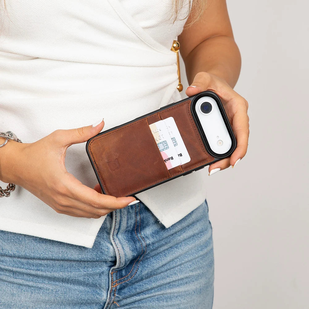 Flex Cover Leather I Phone 17 Air Case With Card Holder