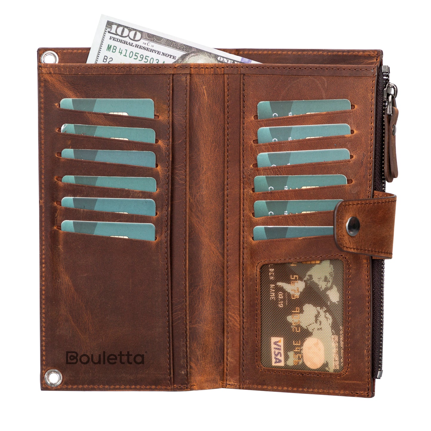 Nexora Strap Leather Crossbody Wallet