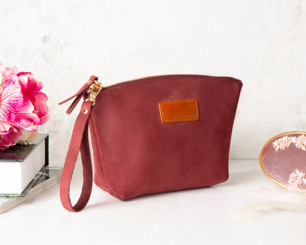 Luna Leather Makeup Bag