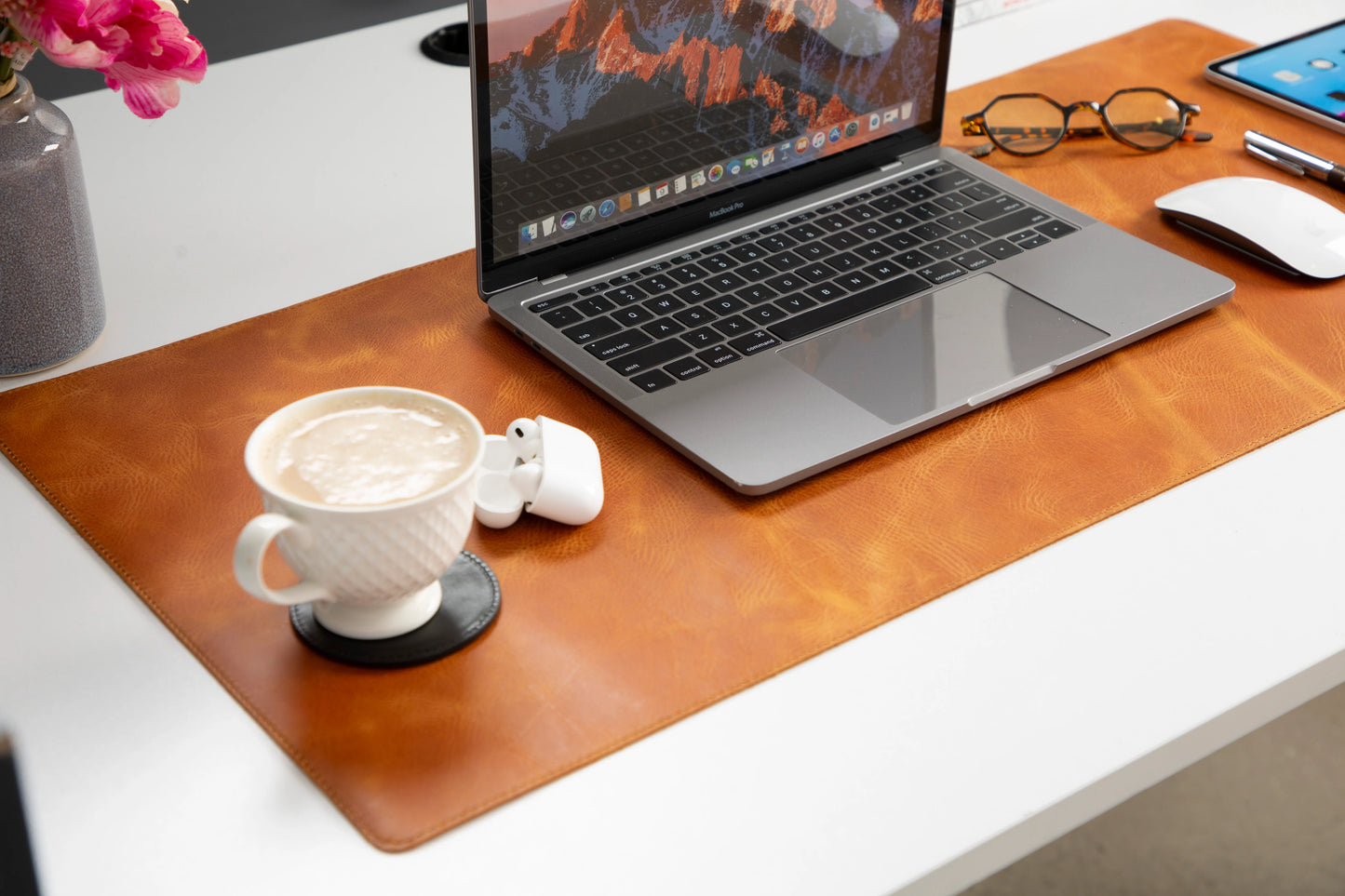 Single Layer Leather Desk Mat Medium Size