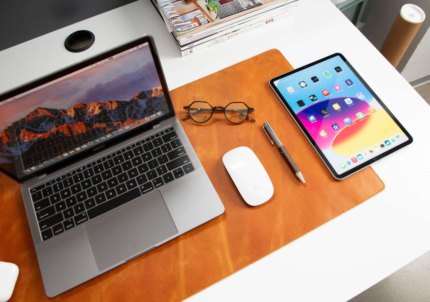 Single Layer Leather Desk Mat Medium Size