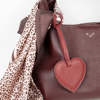 Heart Leather Bag Charm