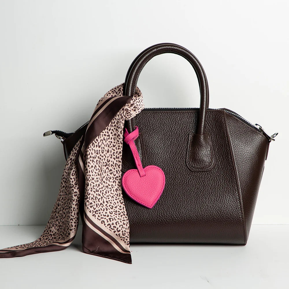 Heart Leather Bag Charm