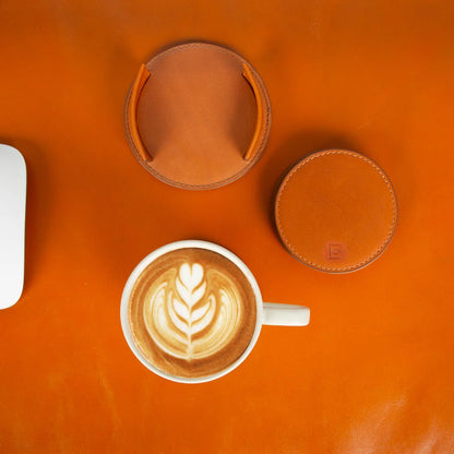 Lavion Leather Cup Coaster Set