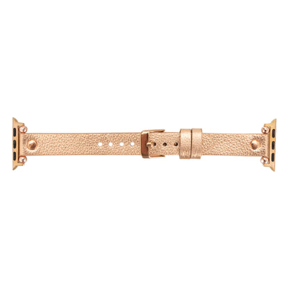 Leather Apple Watch Bands - Ferro Rose Gold Trok Style BRN7