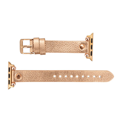 Leather Apple Watch Bands - Ferro Rose Gold Trok Style BRN7