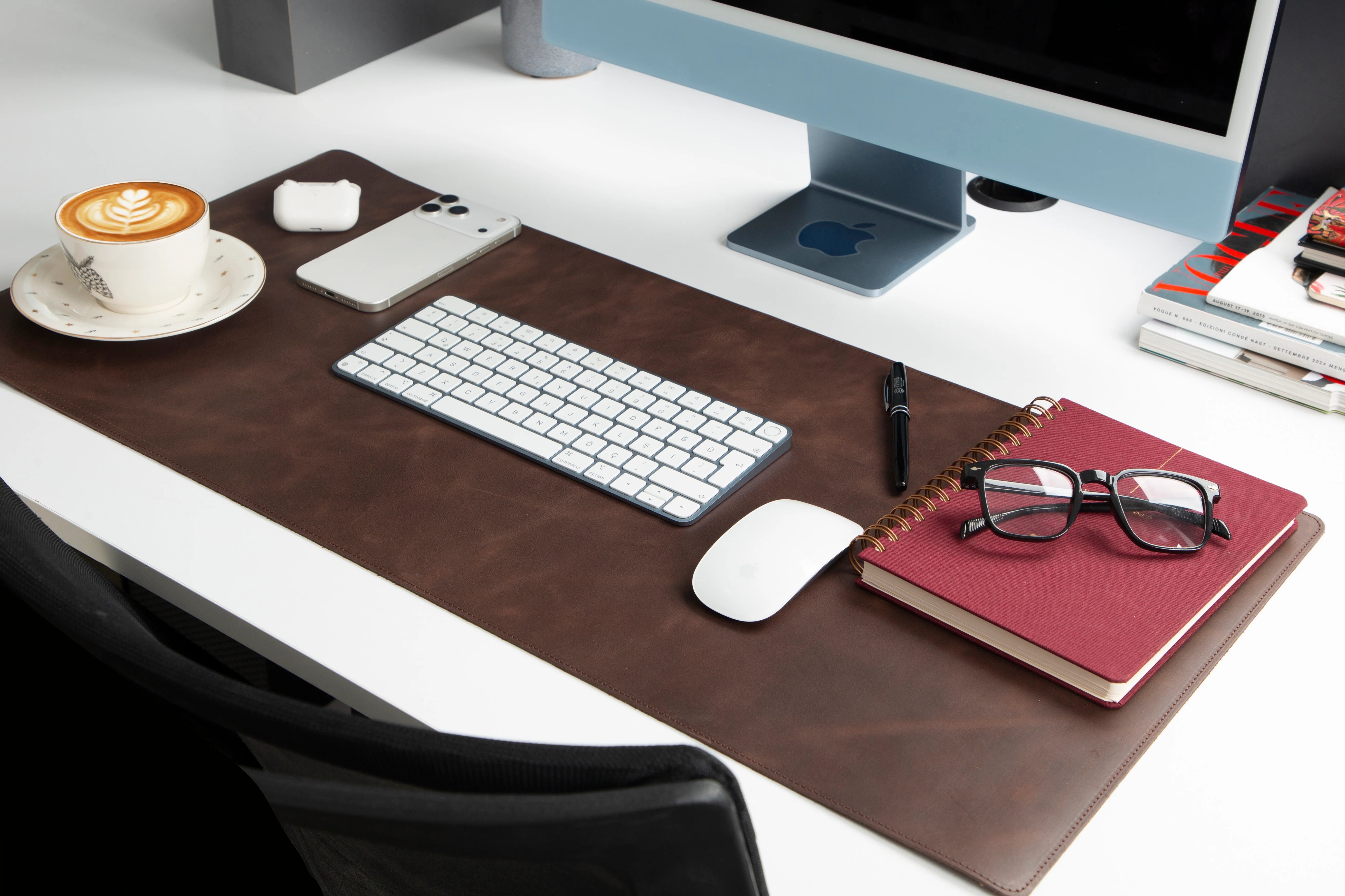 Natural Leather Desk Mat Medium-TN03