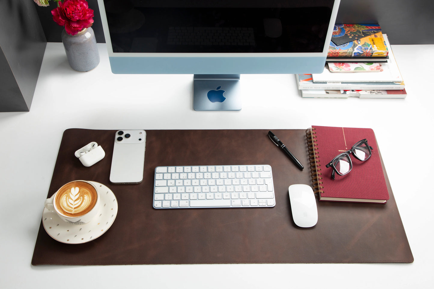 Natural Leather Desk Mat Medium-TN03