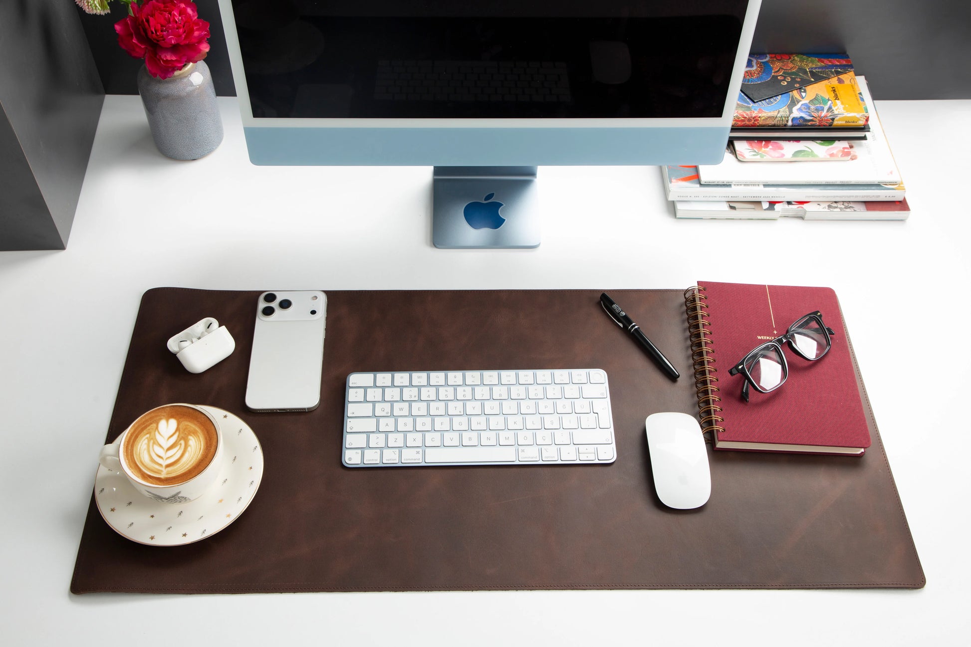 Natural Leather Desk Mat Medium-TN03