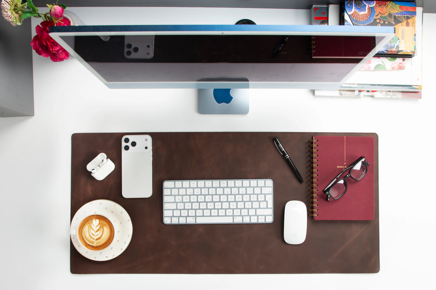 Natural Leather Desk Mat Medium-TN03