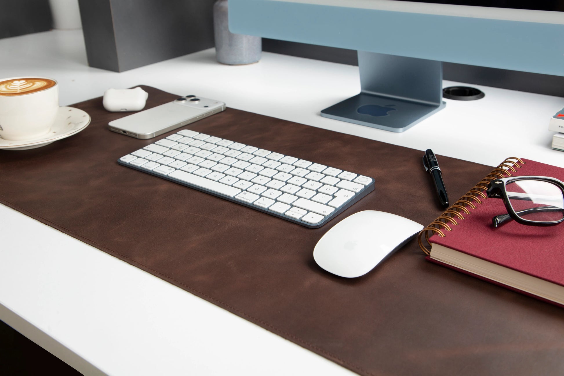 Natural Leather Desk Mat Medium-TN03