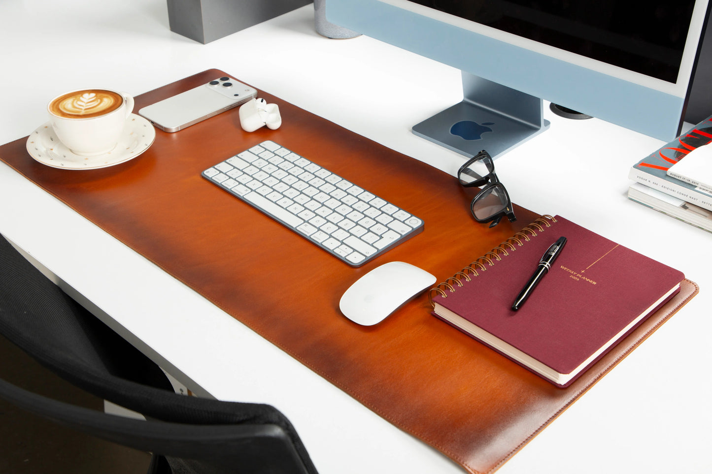 Single Layer Leather Desk Mat Medium Size
