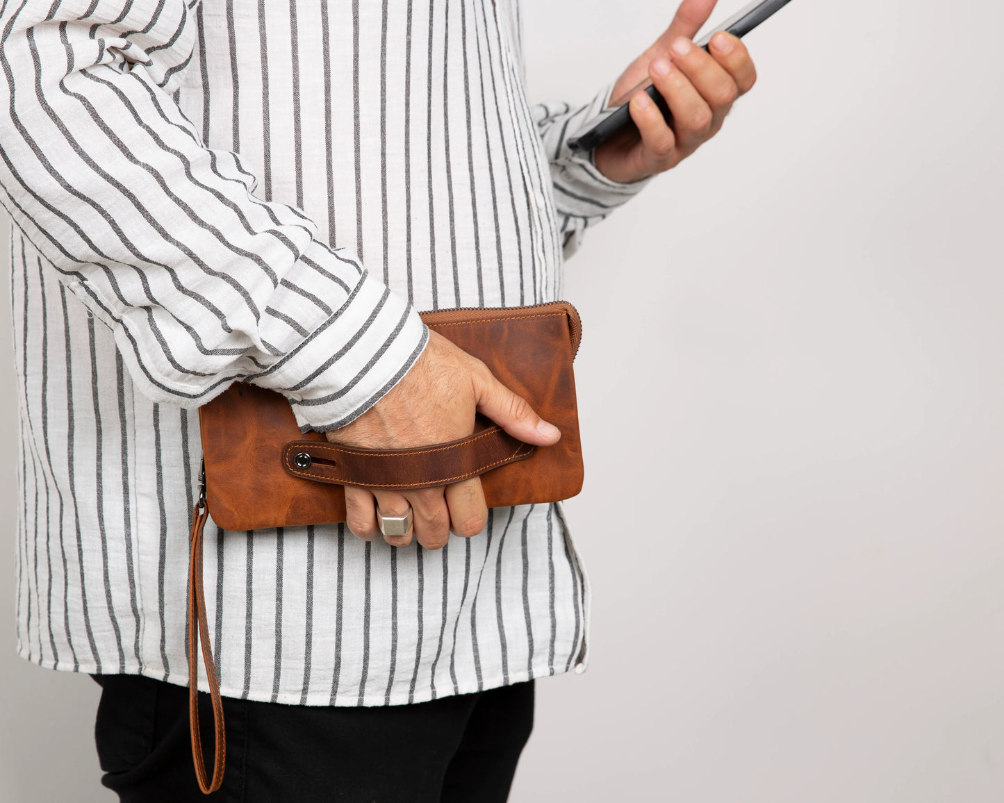 Majeste Leather Clutch Bag