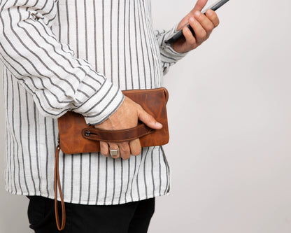 Majeste Leather Clutch Bag