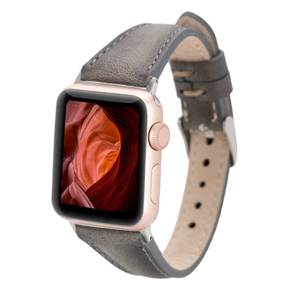 Leather Apple Watch Bands - Clasic Slim Style BRN7