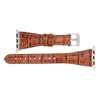 Leather Apple Watch Bands - Clasic Slim Style BRN7