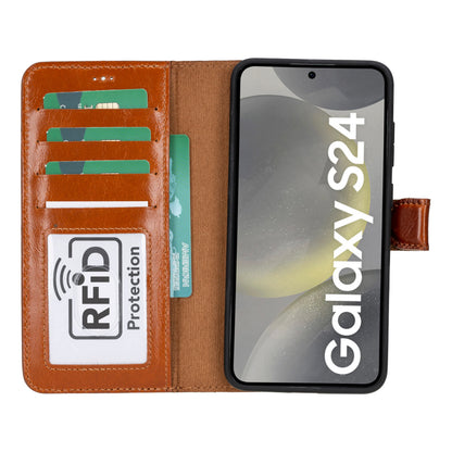 Magic Samsung Galaxy S24 Ultra Leather Detachable Wallet Case