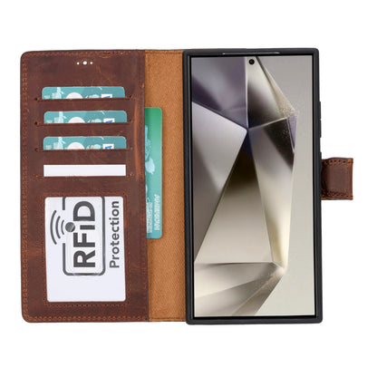 Magic Samsung Galaxy S24 Ultra Leather Detachable Wallet Case
