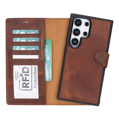 Magic Samsung Galaxy S24 Ultra Leather Detachable Wallet Case