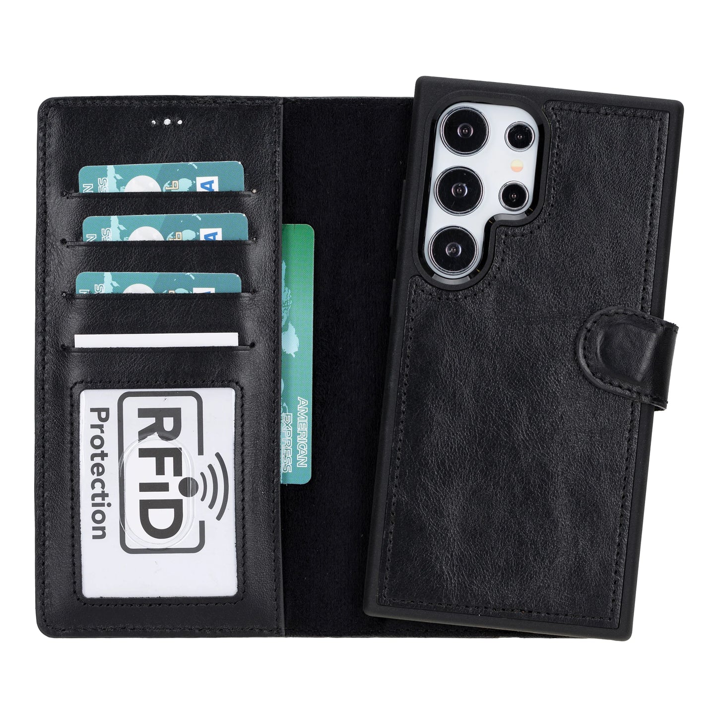 Magic Samsung Galaxy S24 Ultra Leather Detachable Wallet Case