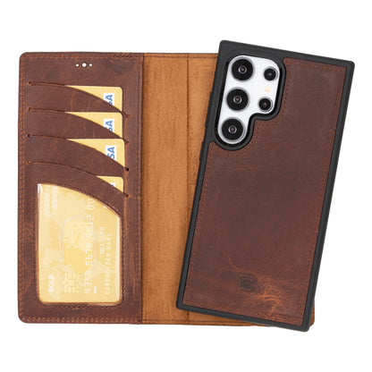 Magic Samsung Galaxy S24 Ultra Detachable Leather Wallet Case