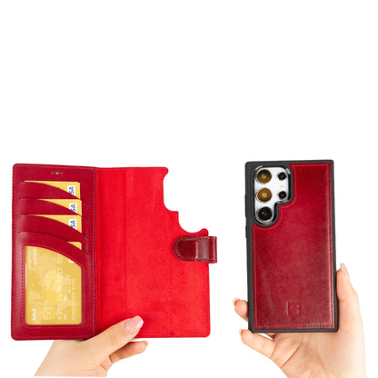 Magic Samsung Galaxy S24 Ultra Detachable Leather Wallet Case