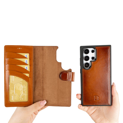 Magic Samsung Galaxy S24 Ultra Detachable Leather Wallet Case