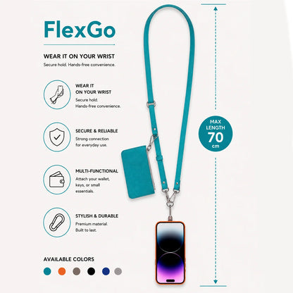 Flex Go Pu Leather Phone Strap & Wallet Set – Clip On Flex