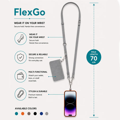 Flex Go Pu Leather Phone Strap & Wallet Set – Clip On Flex