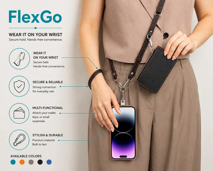 Flex Go Pu Leather Phone Strap & Wallet Set – Clip On Flex
