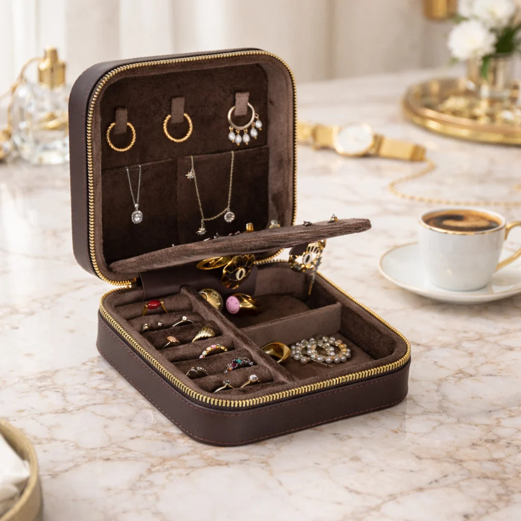 Amanda Leather Jewelry Box, Large