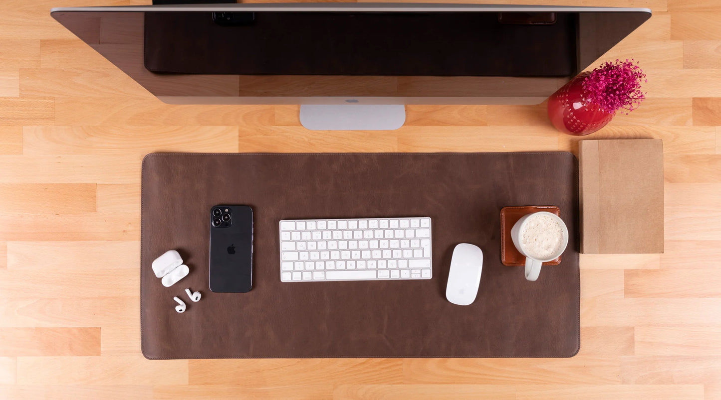 Single Layer Leather Desk Mat Medium Size