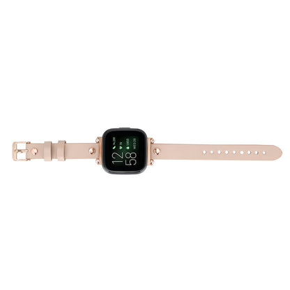 Leather Apple Watch Bands - Ferro Rose Gold Trok Style BRN7