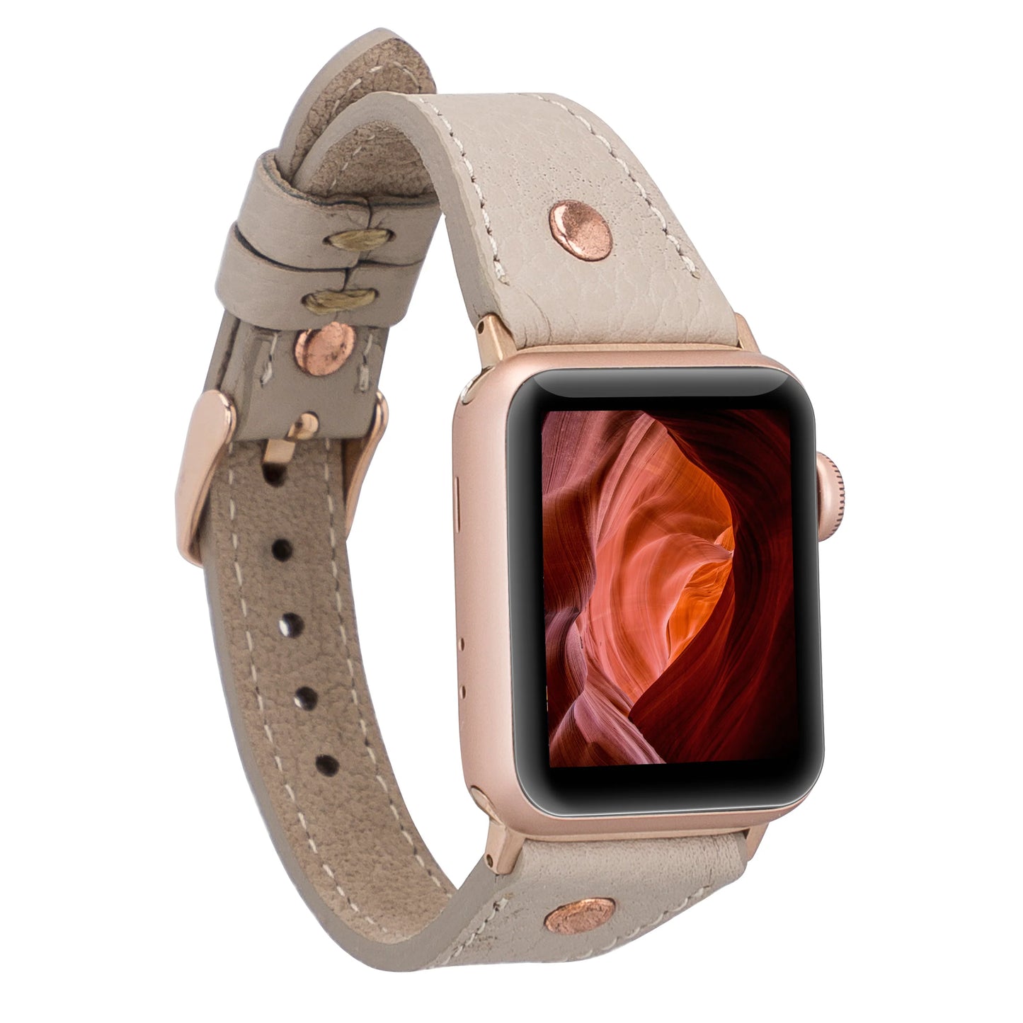 Leather Apple Watch Bands - Clasic Slim Style BRN7