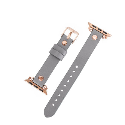 Leather Apple Watch Bands - Ferro Rose Gold Trok Style BRN7