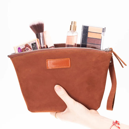 Luna Leather Makeup Bag