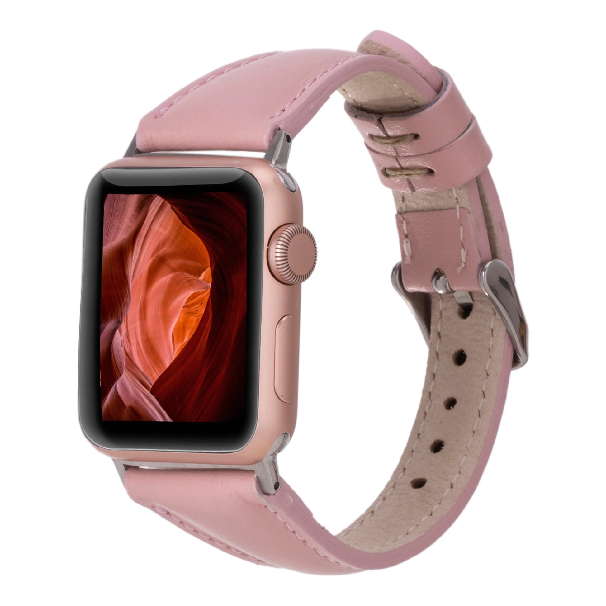 Leather Apple Watch Bands - Clasic Slim Style BRN7