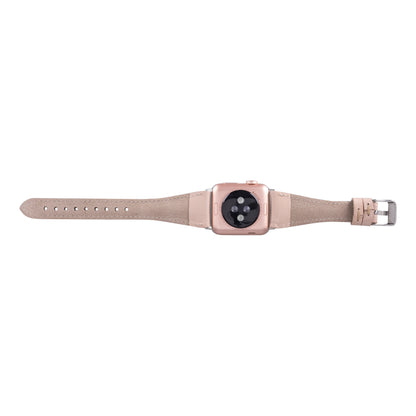Leather Apple Watch Bands - Clasic Slim Style BRN7