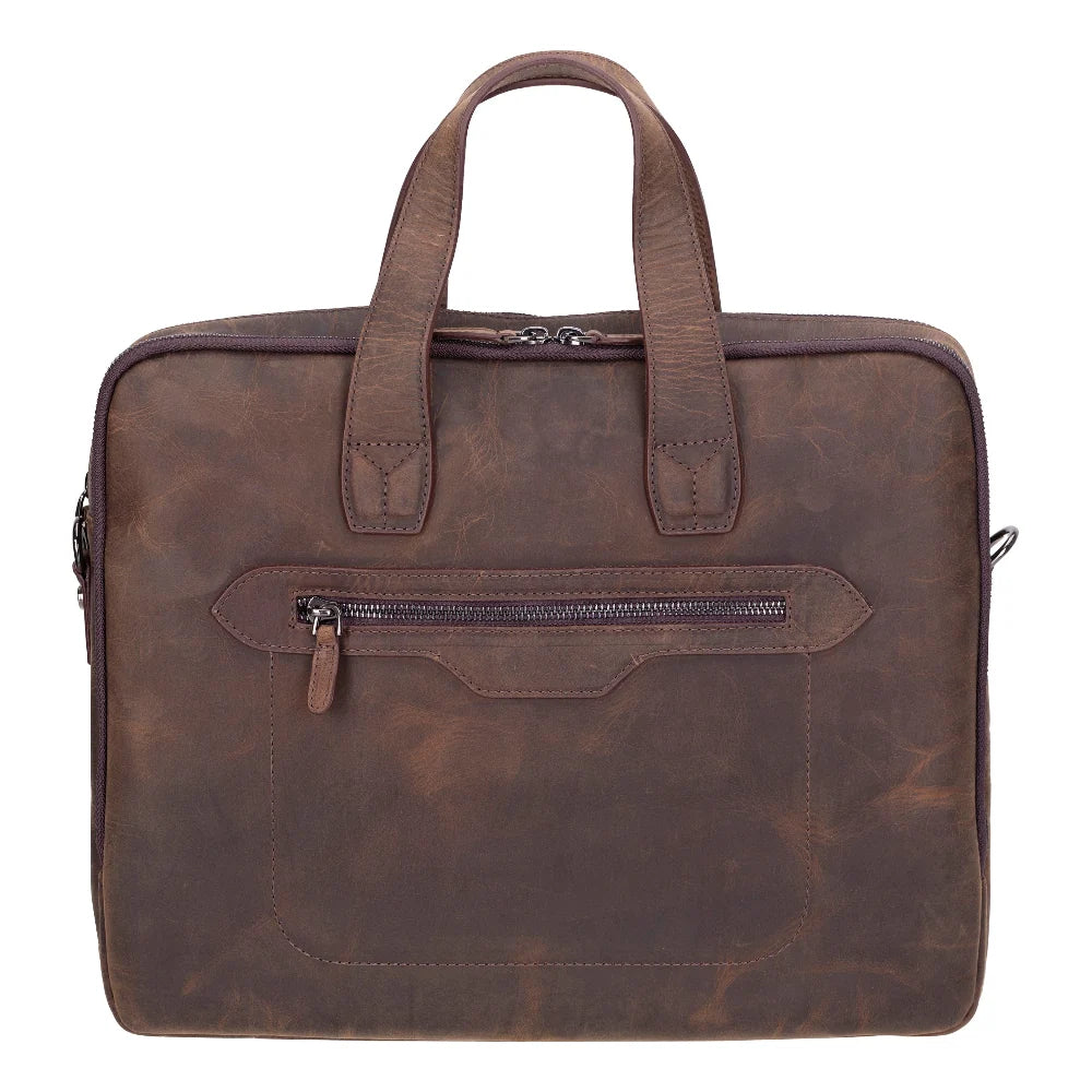 Luxentra Leather Business Briefcase / Laptop Case 16"