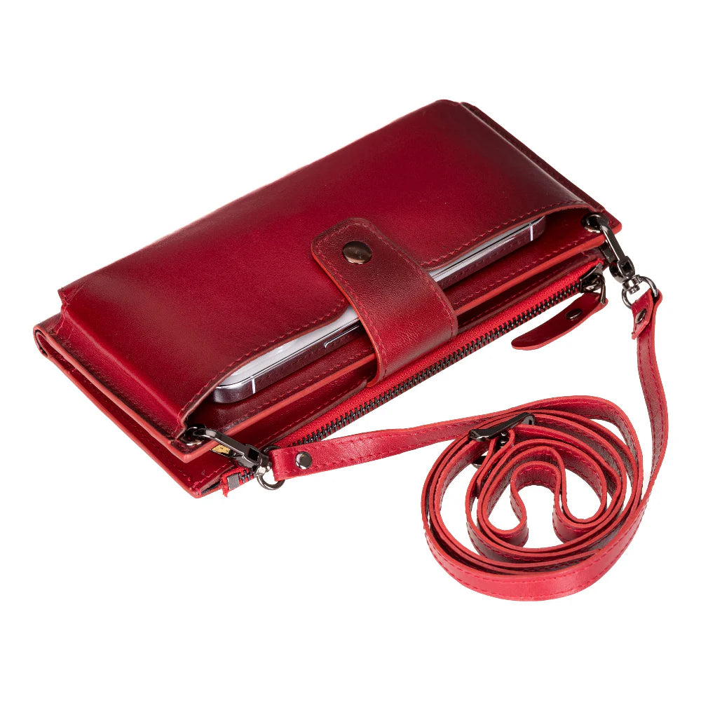 Lozan Strap Leather Crossbody Wallet