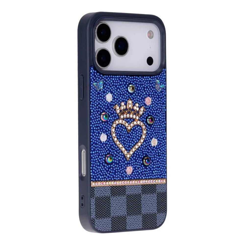 Vissel Heart Crystal Luxury Case For I Phone 17 Pro