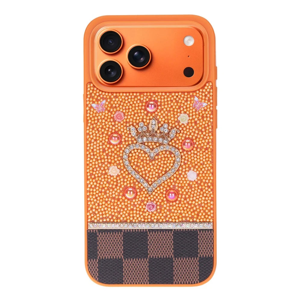 Vissel Heart Crystal Luxury Case For I Phone 17 Pro