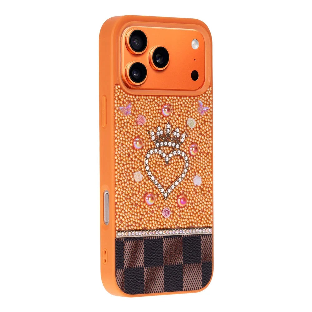 Vissel Heart Crystal Luxury Case For I Phone 17 Pro