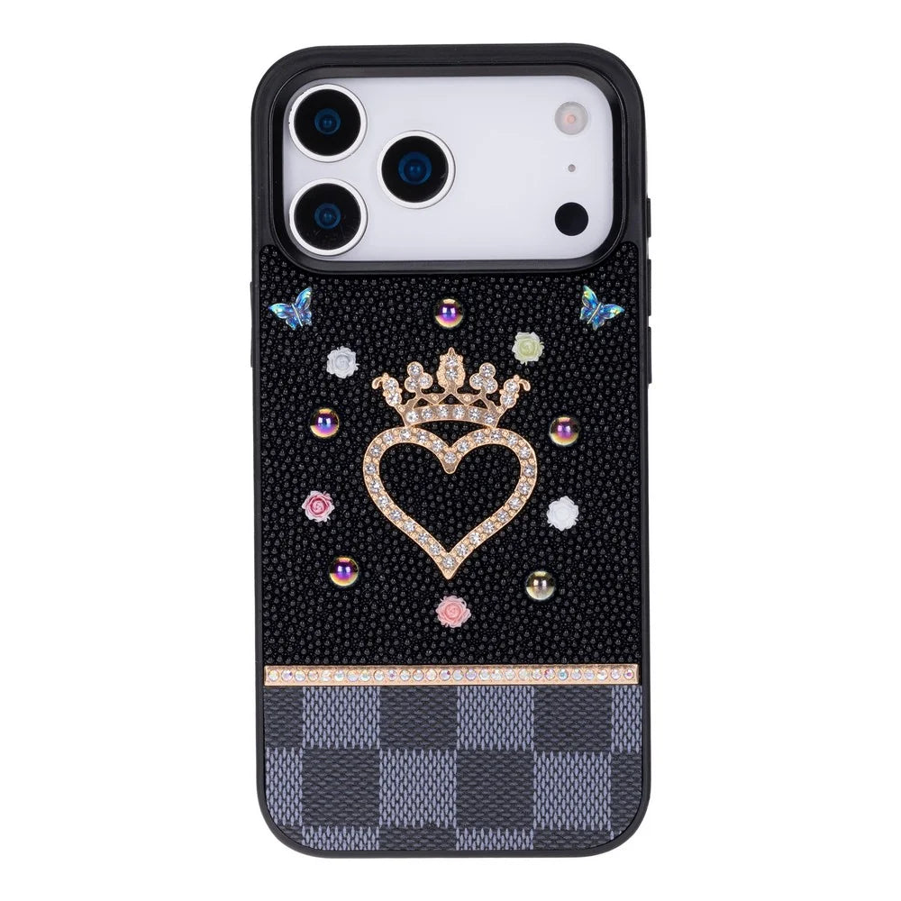 Vissel Heart Crystal Luxury Case For I Phone 17 Pro