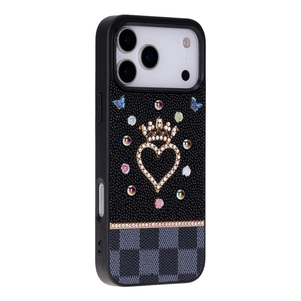 Vissel Heart Crystal Luxury Case For I Phone 17 Pro
